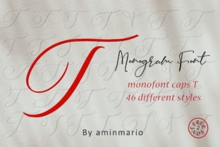 Monogram T Monofont Caps T: A Script Handwritten Typeface for Elegant Branding