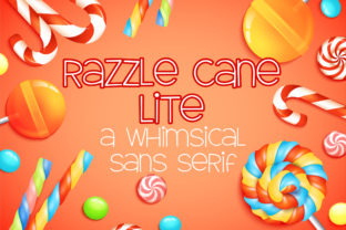 Razzle Cane Lite Typeface for Whimsical Craft Branding